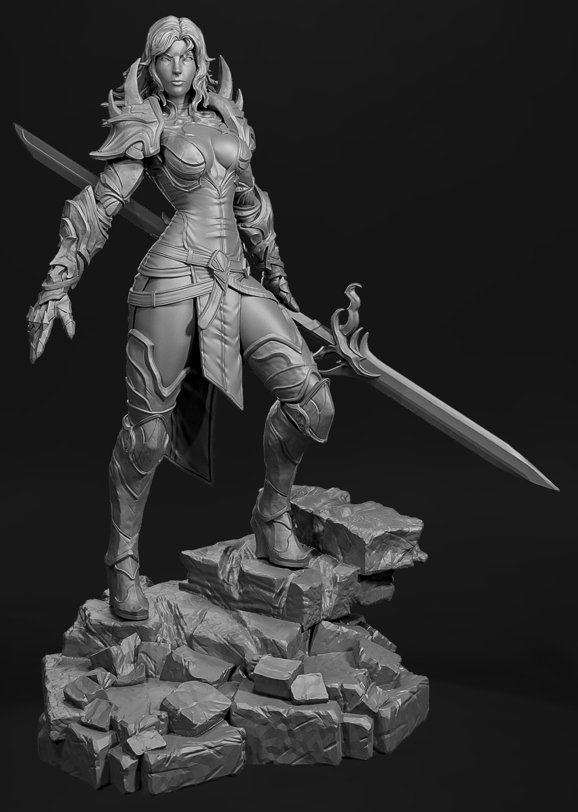 Ashen Oathblade figurka żywiczna dark fantasy