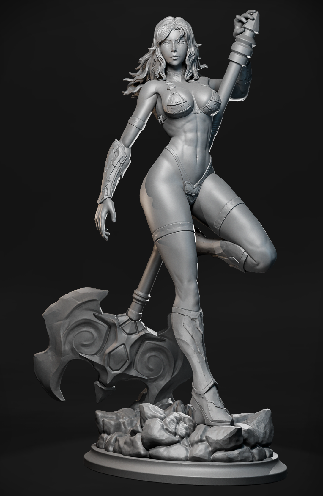 Wojowniczka z młotem figurka żywiczna 75mm