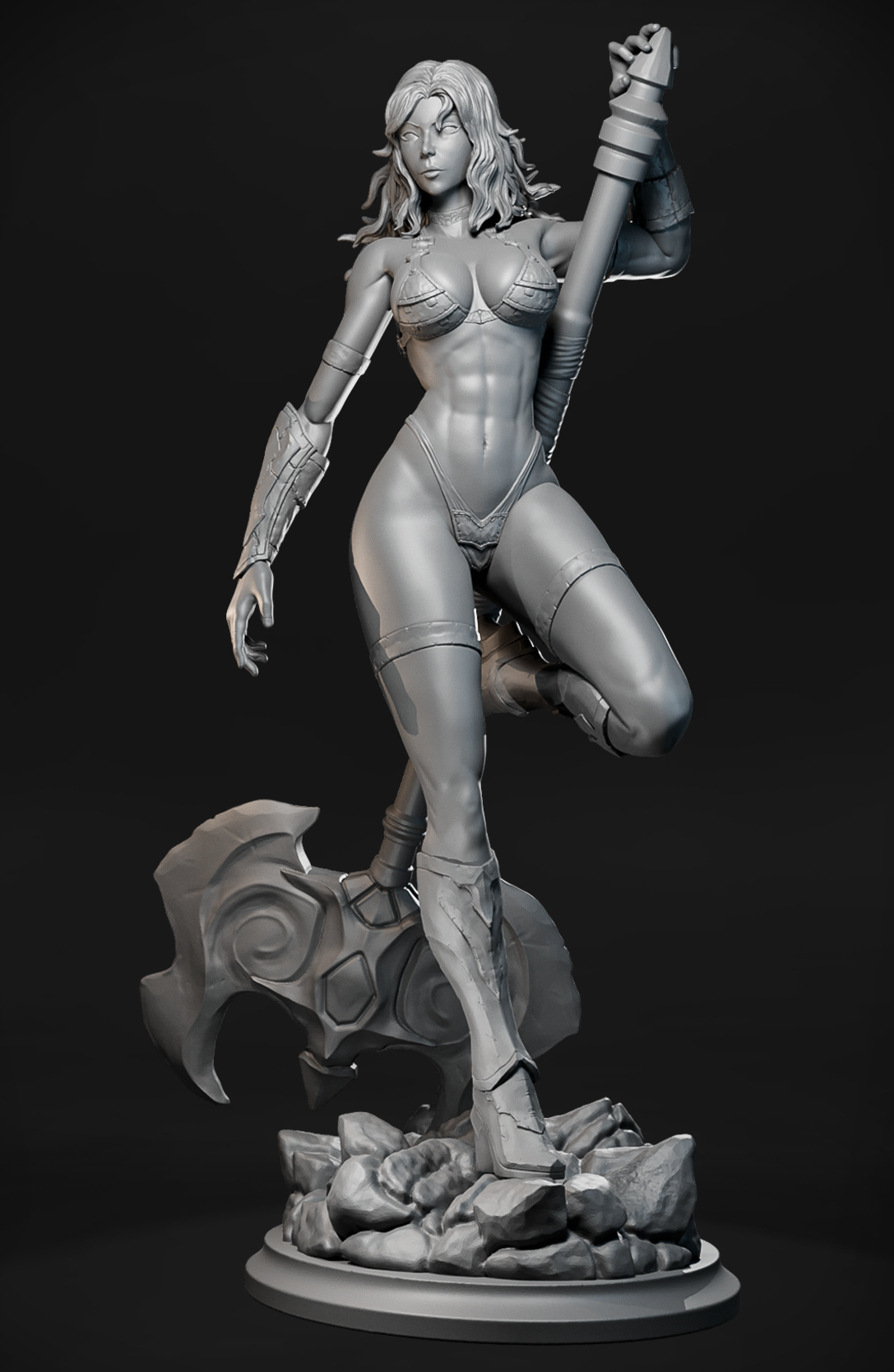 Wojowniczka z młotem figurka żywiczna 75mm