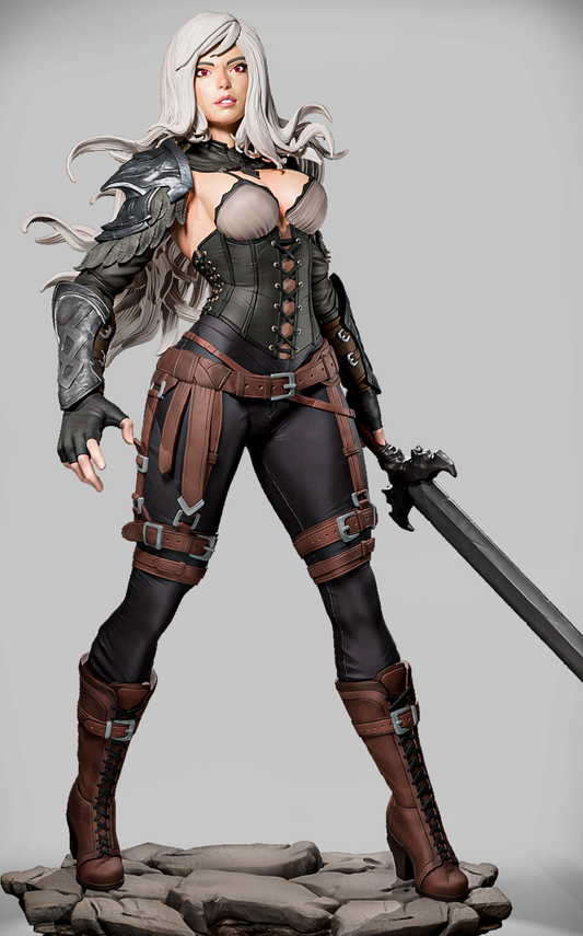 Ashveil Nightblade dark fantasy female warrior figure