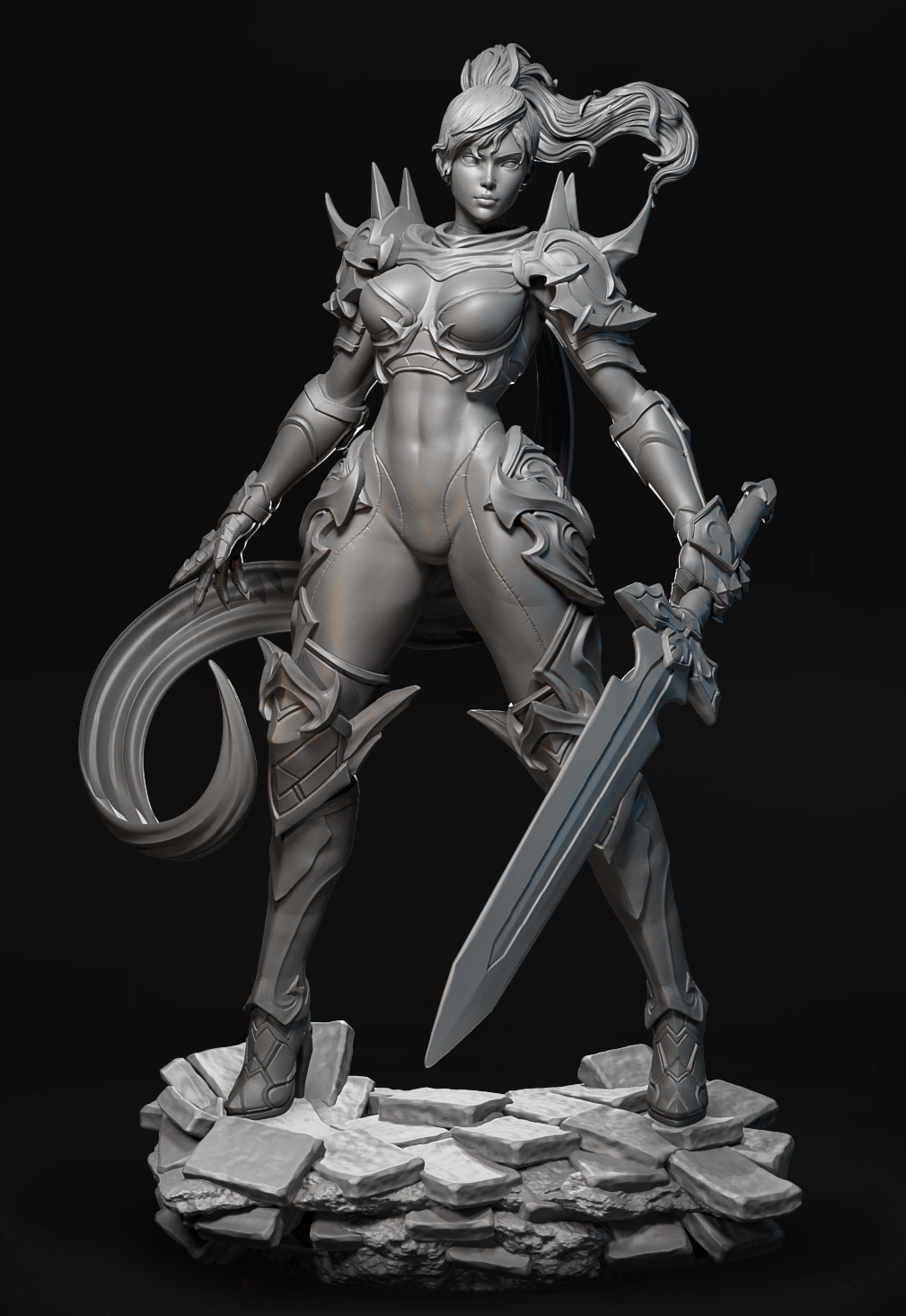 Elemental Knight – widok pełny, figurka fantasy z mieczem