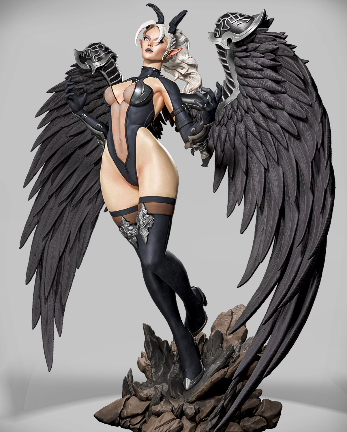 Obsidian Seraph figurka fantasy Witcher Elements Amra 3D Art