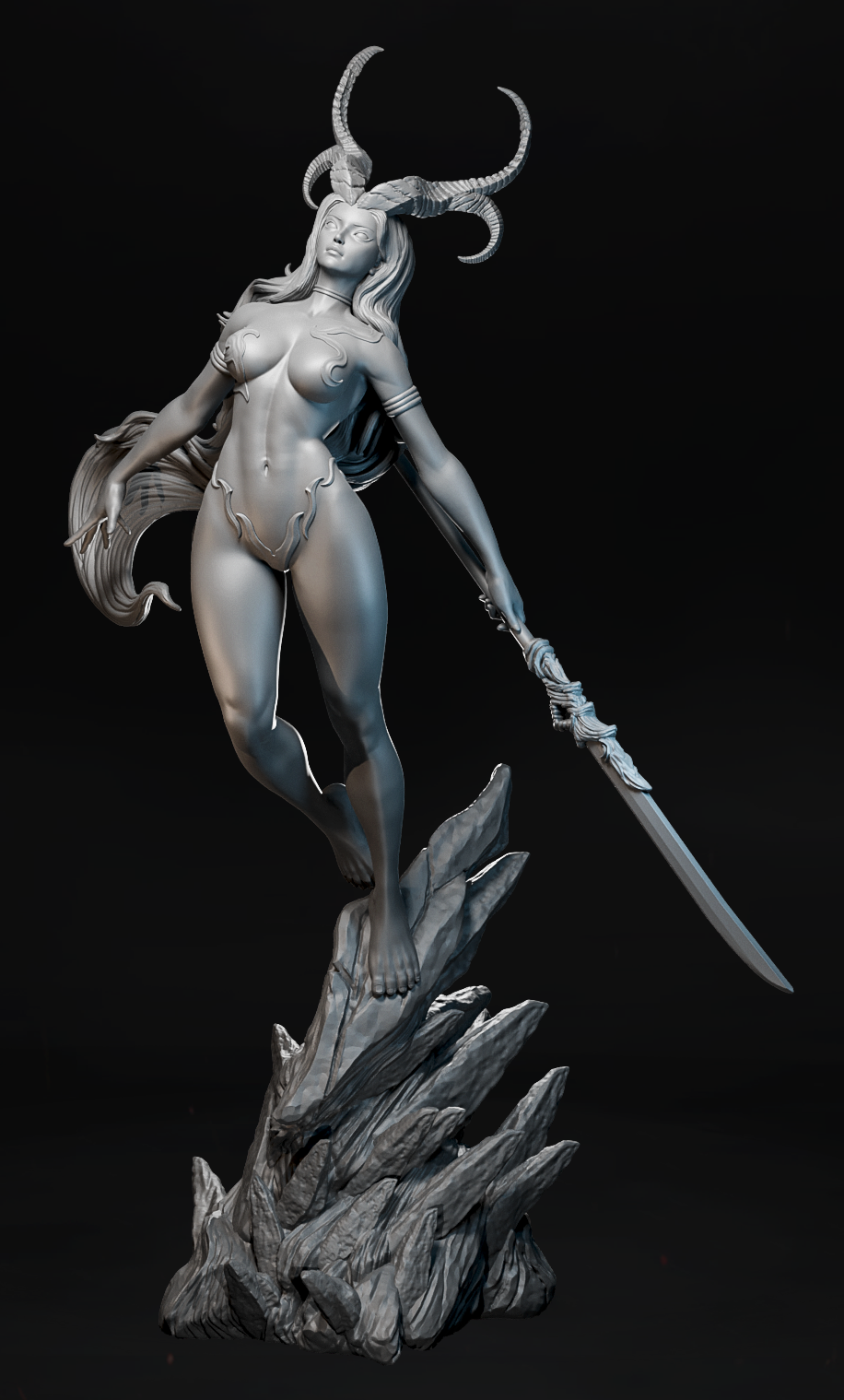 Demoniczna Władczyni Otchłani – figurka fantasy – 32 mm / 75 mm