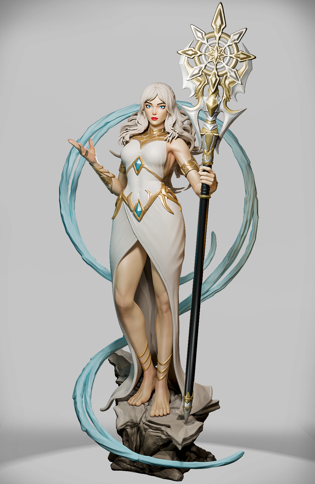 Lightbound Priestess – kapłanka fantasy – figurka żywiczna 32 mm / 75 mm