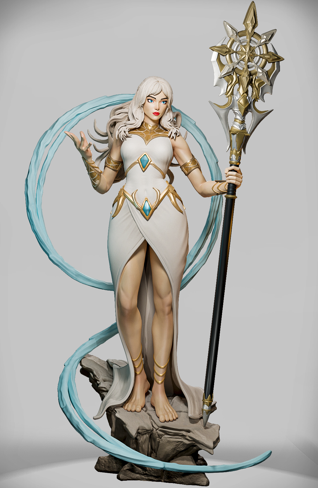 Lightbound Priestess – kapłanka fantasy – figurka żywiczna 32 mm / 75 mm