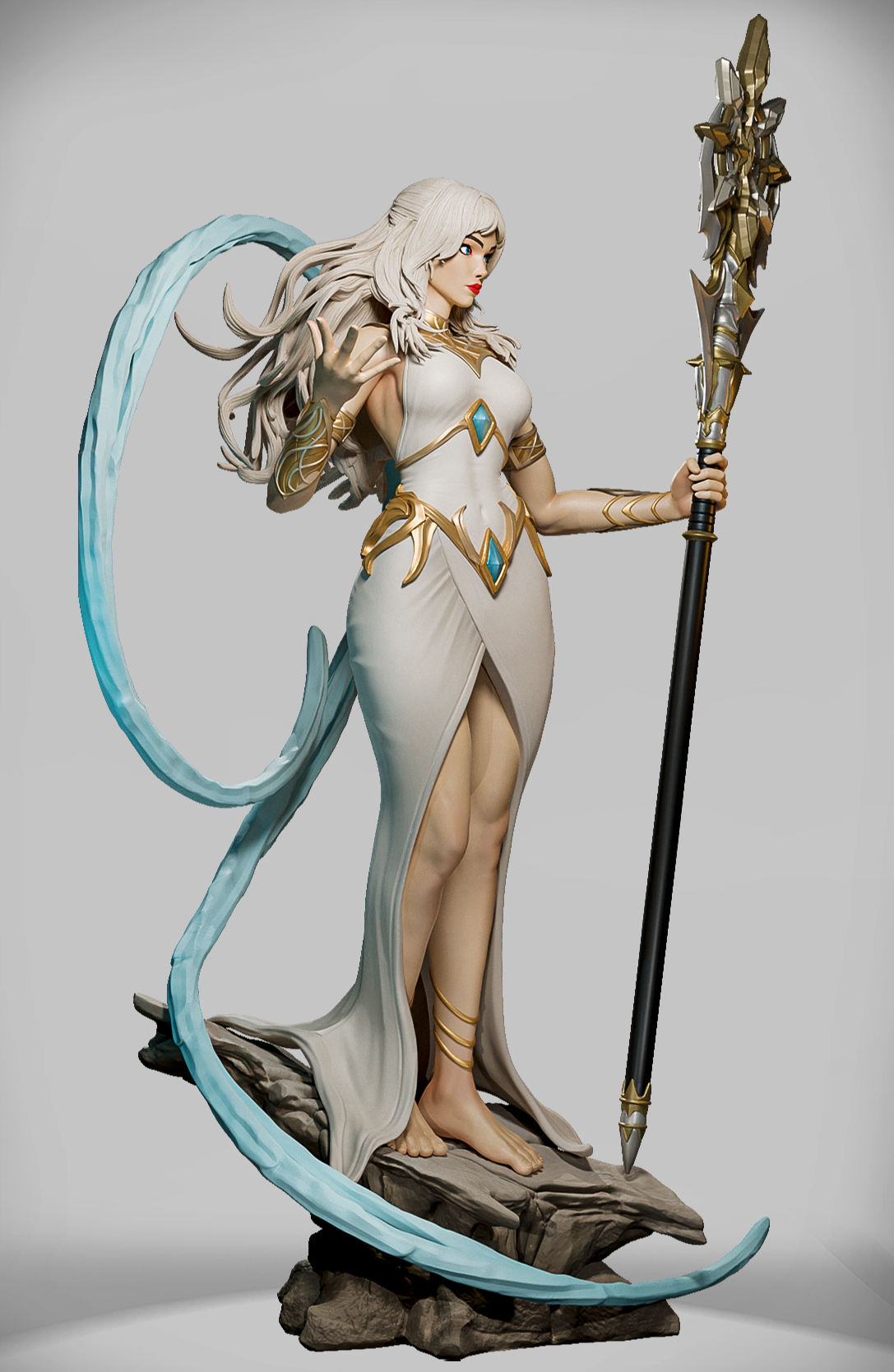 Lightbound Priestess – kapłanka fantasy – figurka żywiczna 32 mm / 75 mm