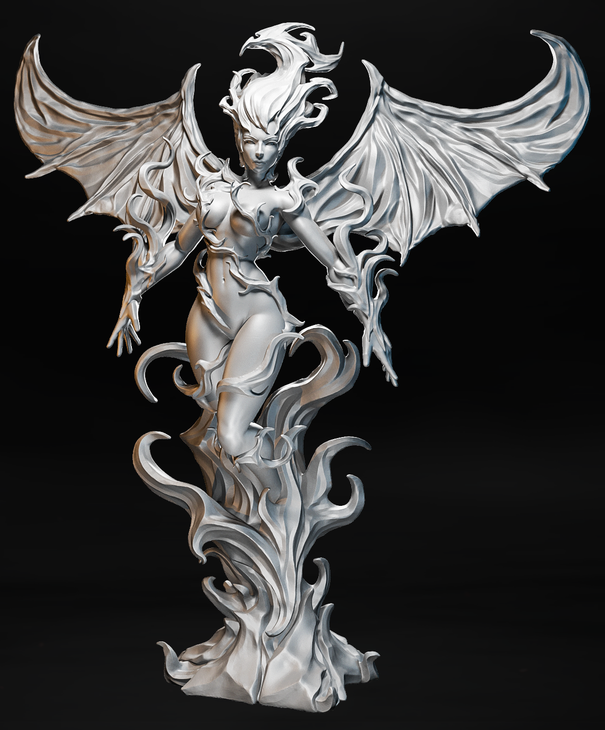 Flameborn Witch – ognista wojowniczka fantasy unosząca się w płomieniach