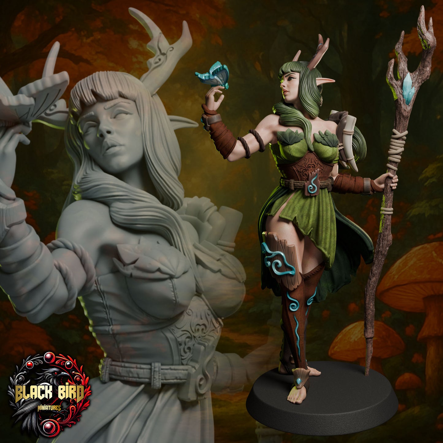 Faelira – figurka kolekcjonerska 32mm / 75mm | Black Bird Miniatures – Ladies of the Dark 2