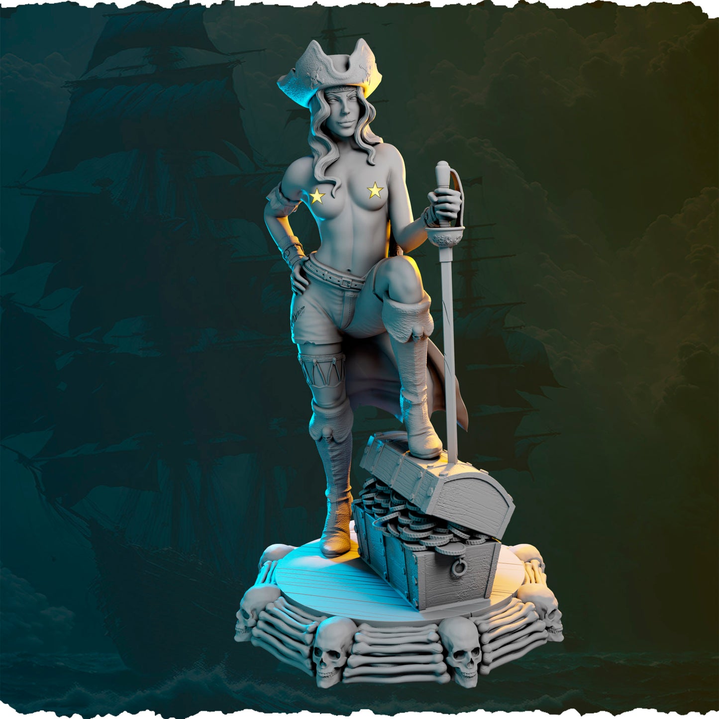 Piracka łowczyni skarbów figurka fantasy od Black Bird Miniatures