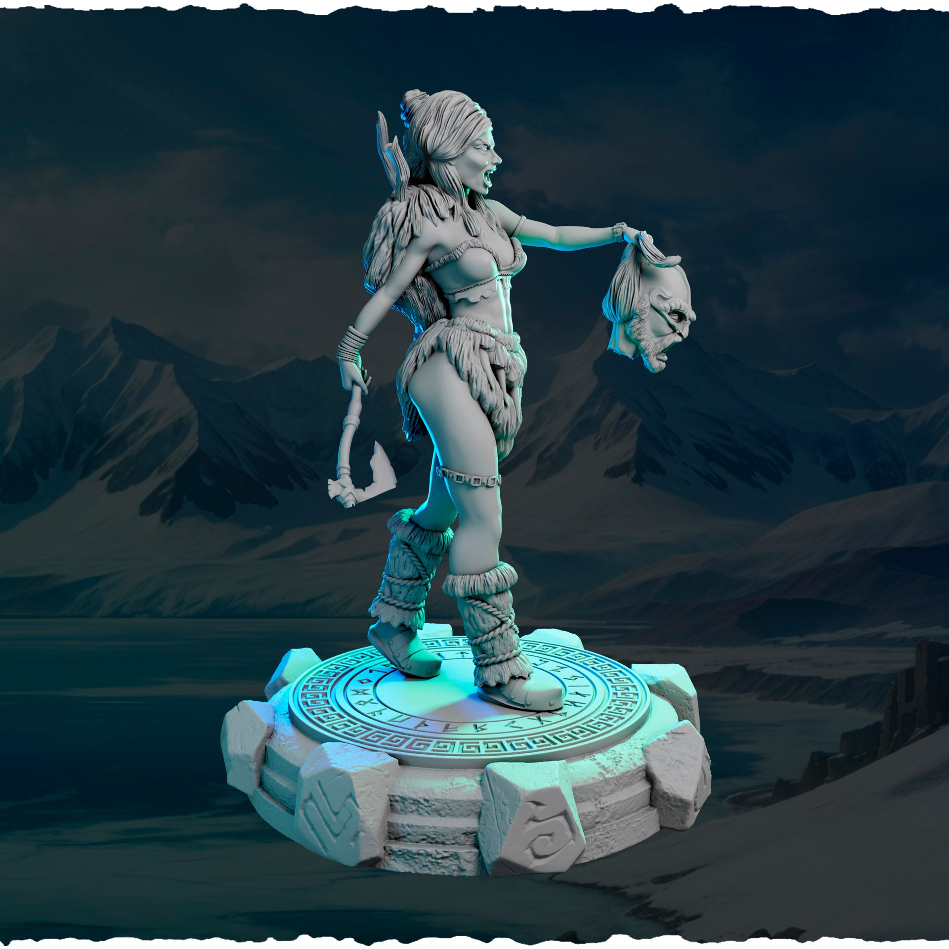 Północna Tropicielka z Trofeum — podstawka z runami