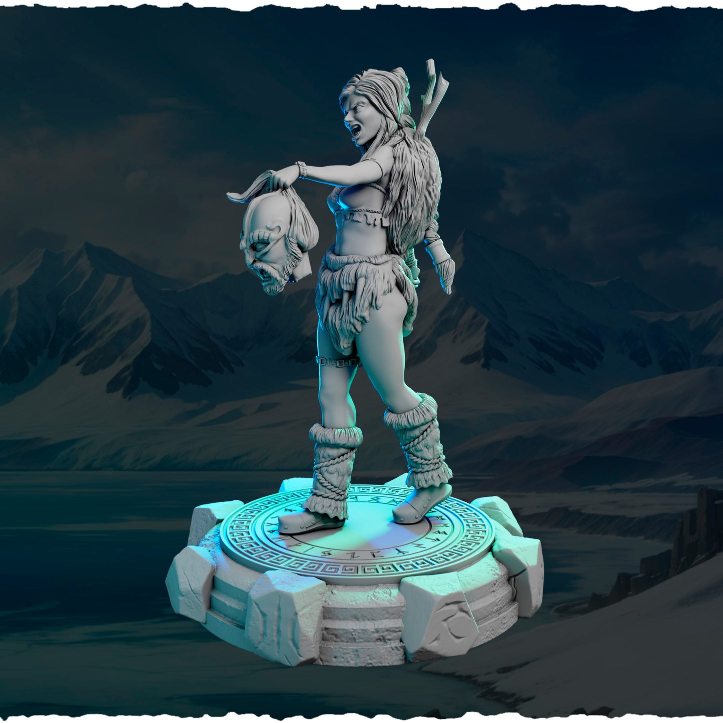 Północna Tropicielka z Trofeum — podstawka z runami