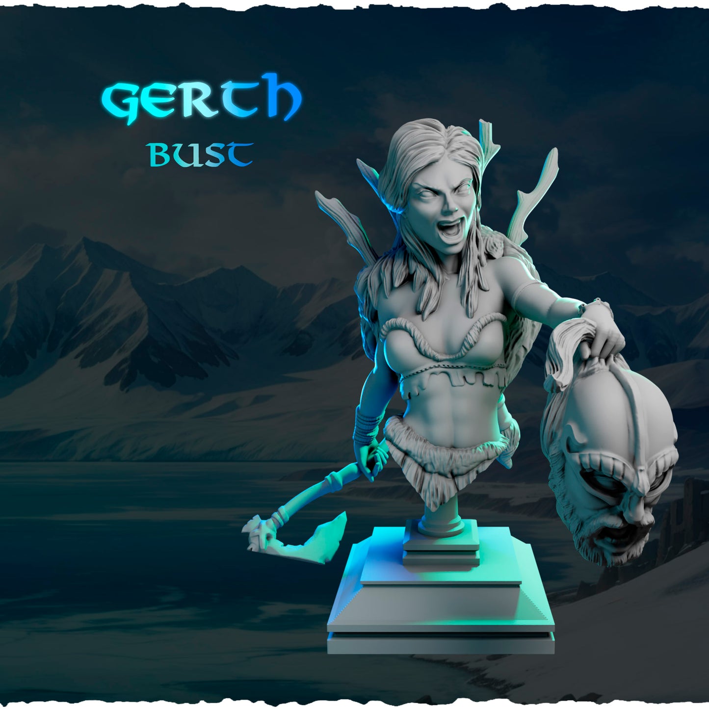 Północna Tropicielka z Trofeum — podstawka z runami