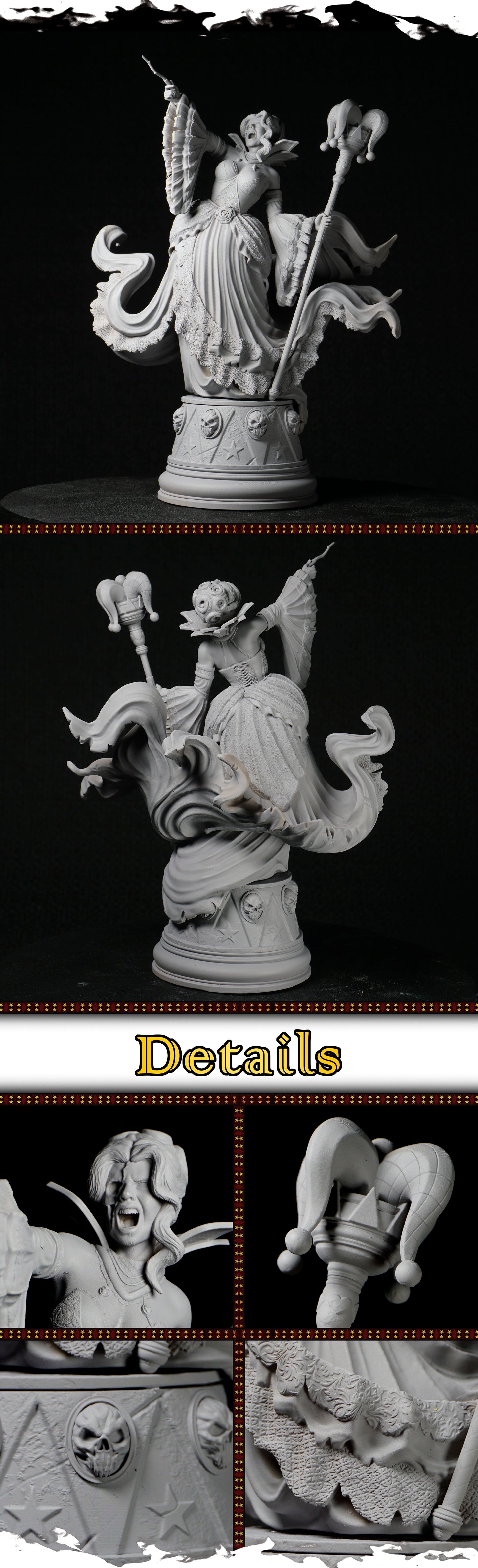 Giselda 1.jpg – „Giselda – figurka w stylu mrocznego cyrku, wersja surowa, Black Bird Miniatures”