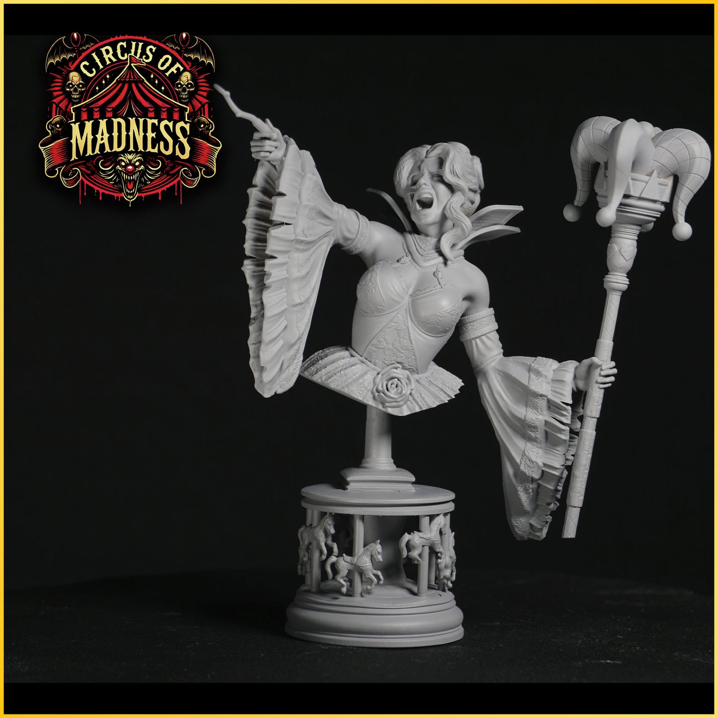 Giselda 1.jpg – „Giselda – figurka w stylu mrocznego cyrku, wersja surowa, Black Bird Miniatures”