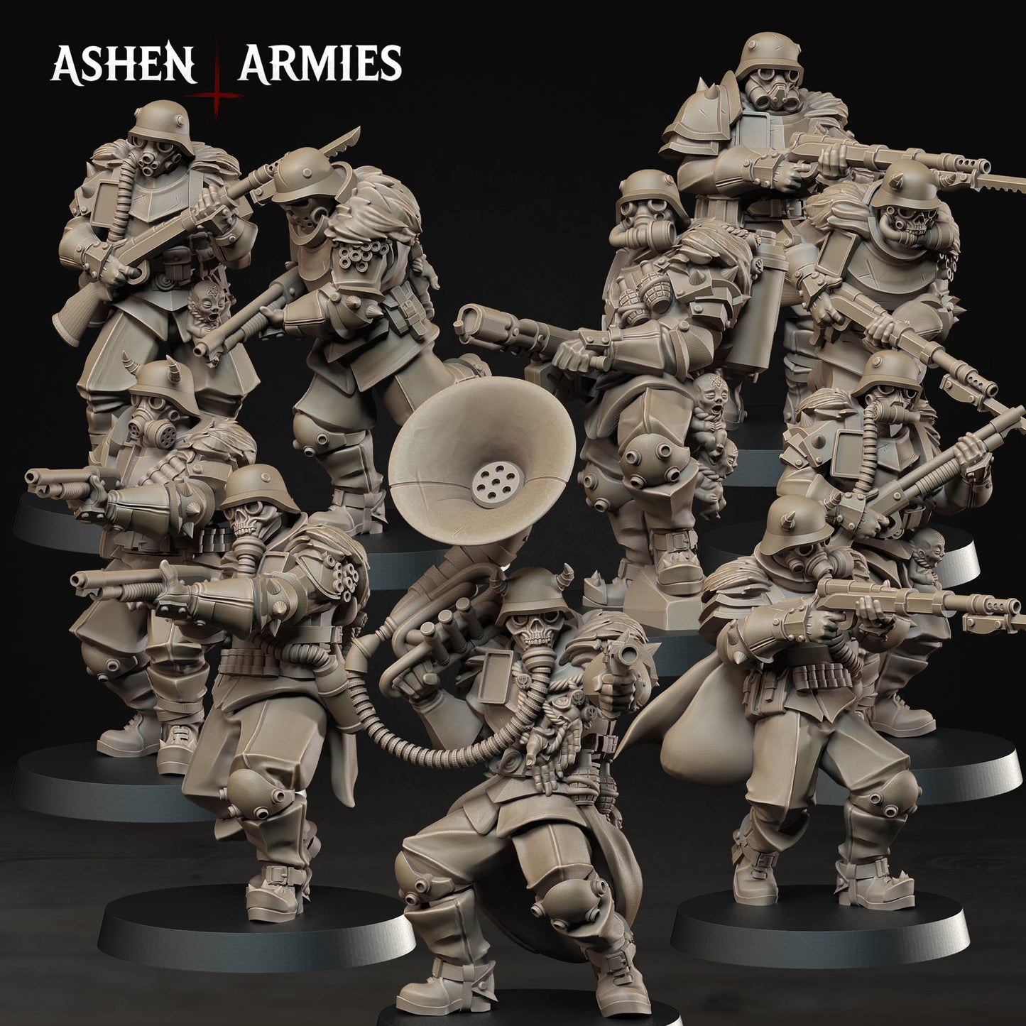 Hellbound Apostasy - Oddział 10 Figurek (Trench Crusade Proxy) - Ashen Armies