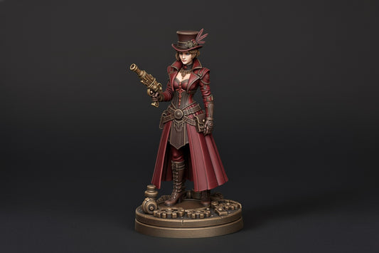 Lady Redspire Aurelia steampunk figurka 32mm 75mm Mini Realms