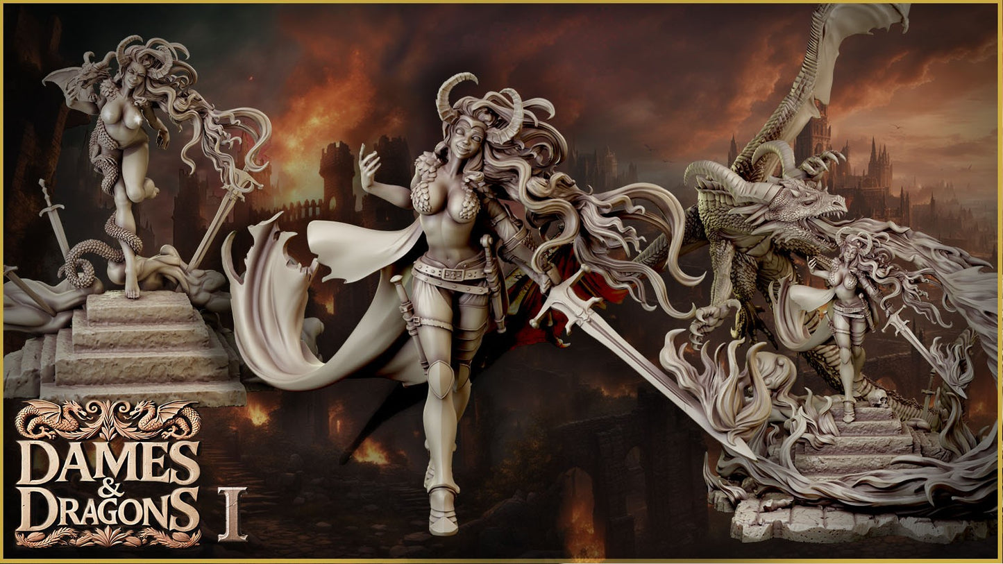 Fire & Flames – Diorama / Figurka – Dames and Dragons #1 –  35mm / 75mm