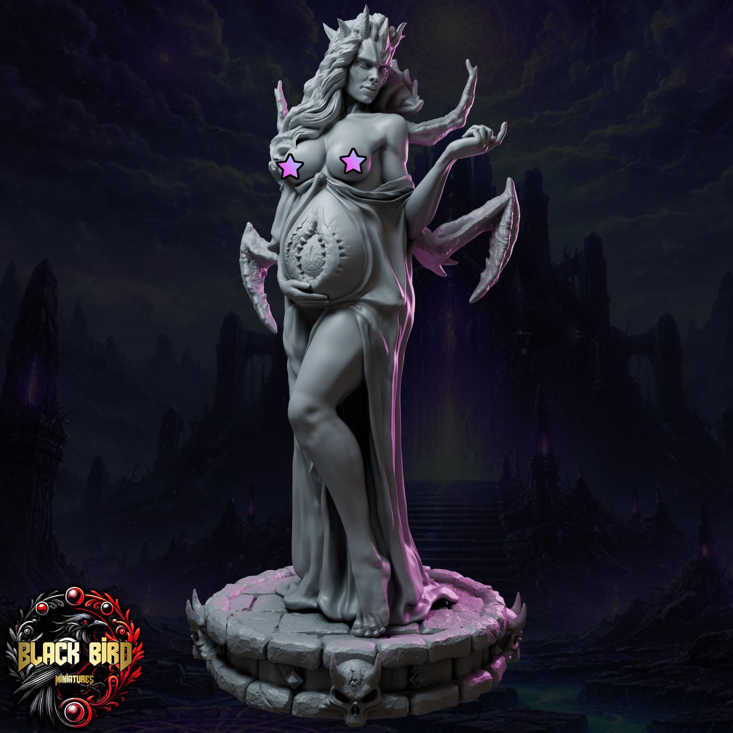 Ishkara - Queens of Chaos - Figurka  32mm/ 75mm - Black Bird Miniatures