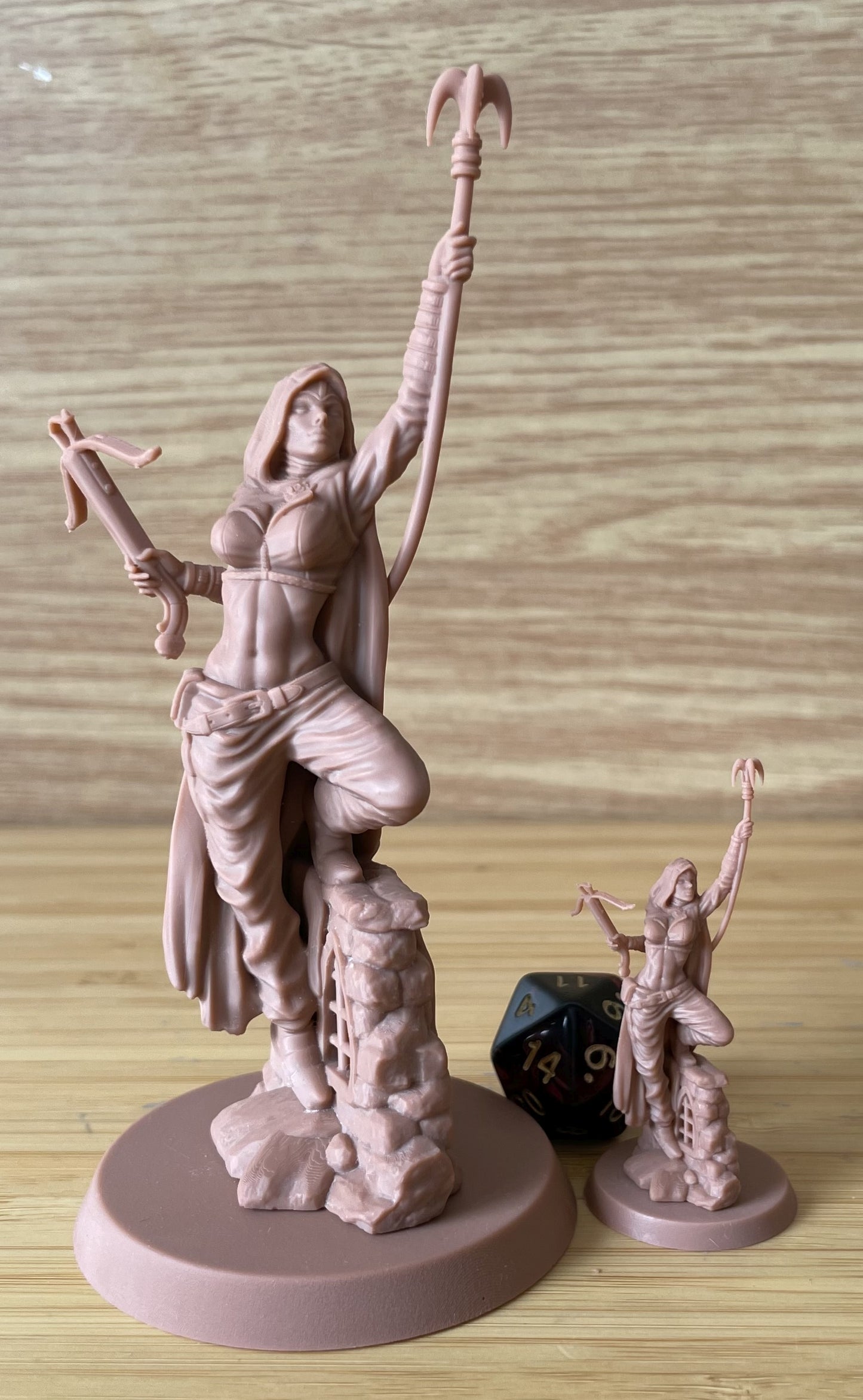 Kaelen painted fantasy hunter miniature 75mm by Black Bird Miniatures