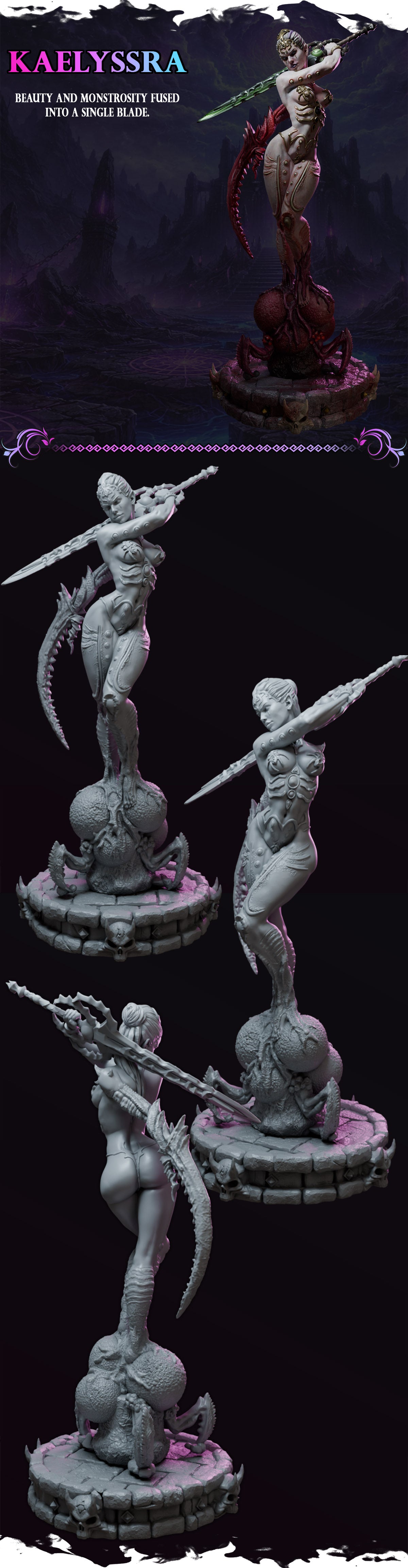 Kaelyssra – Queens of Chaos – Figurka 32mm / 75mm – Black Bird Miniatures