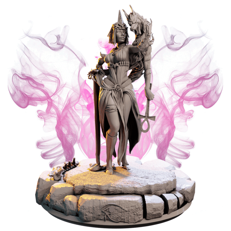 Keket – Kapłanka Anubisa — figurka z głową szakala i symbolem ankh, skala 32 mm