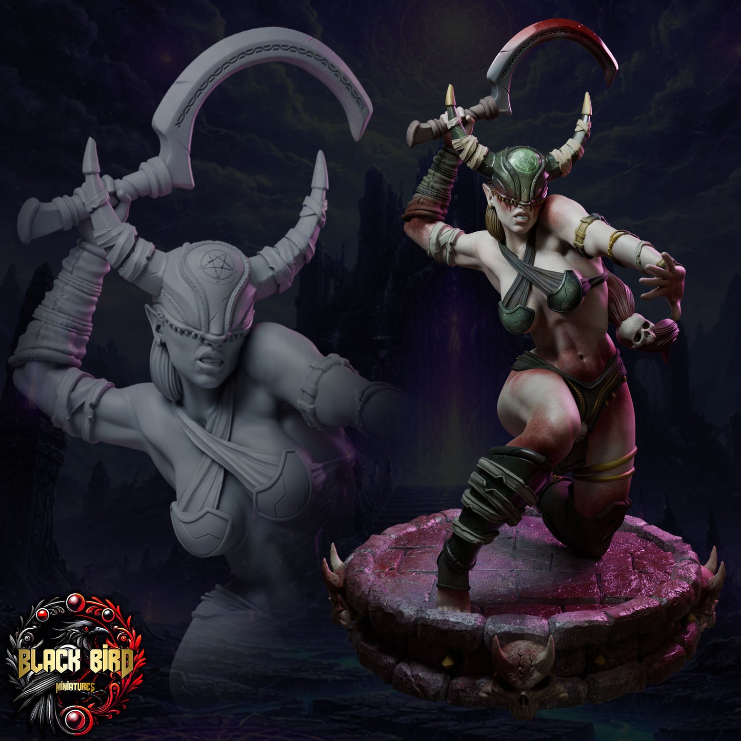 Korvessa – Königinnen des Chaos – Figur 32 mm / 75 mm – Black Bird Miniatures