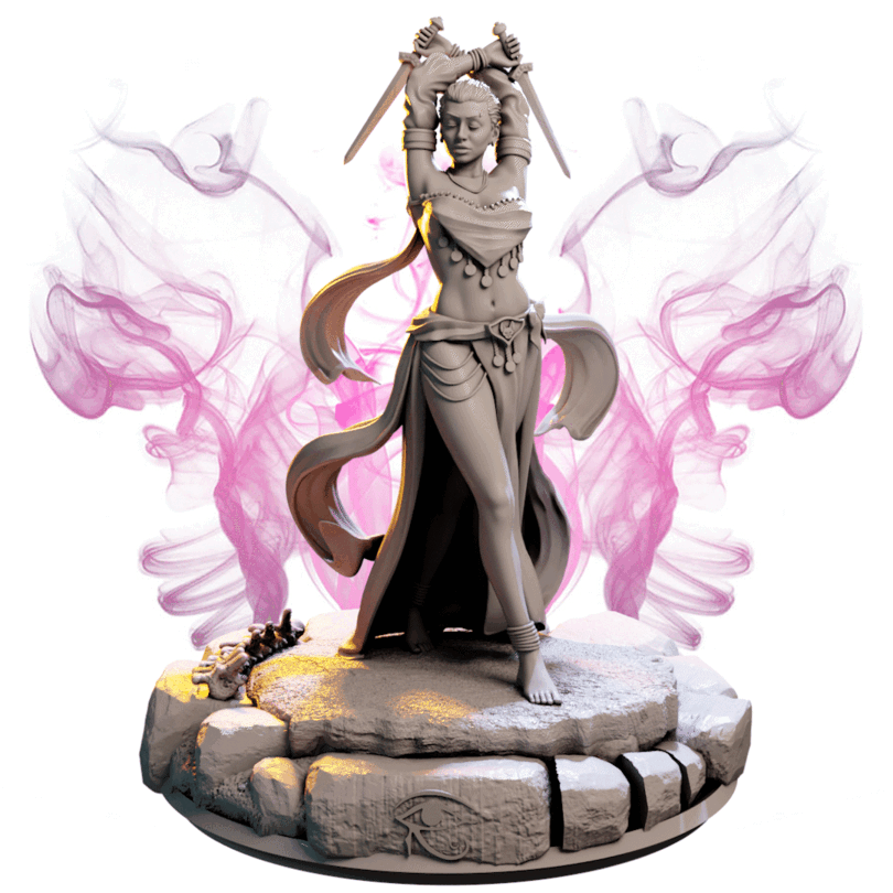 Layla – Tancerka Ostrzy — figurka z dwoma sztyletami, skala 32 mm