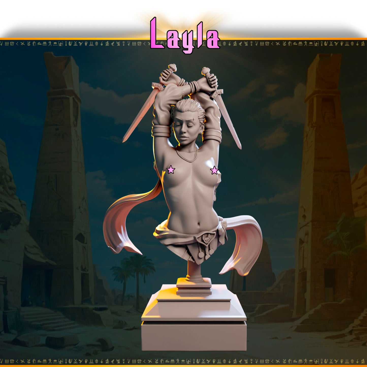 Layla – Tancerka Ostrzy — figurka z dwoma sztyletami, skala 32 mm