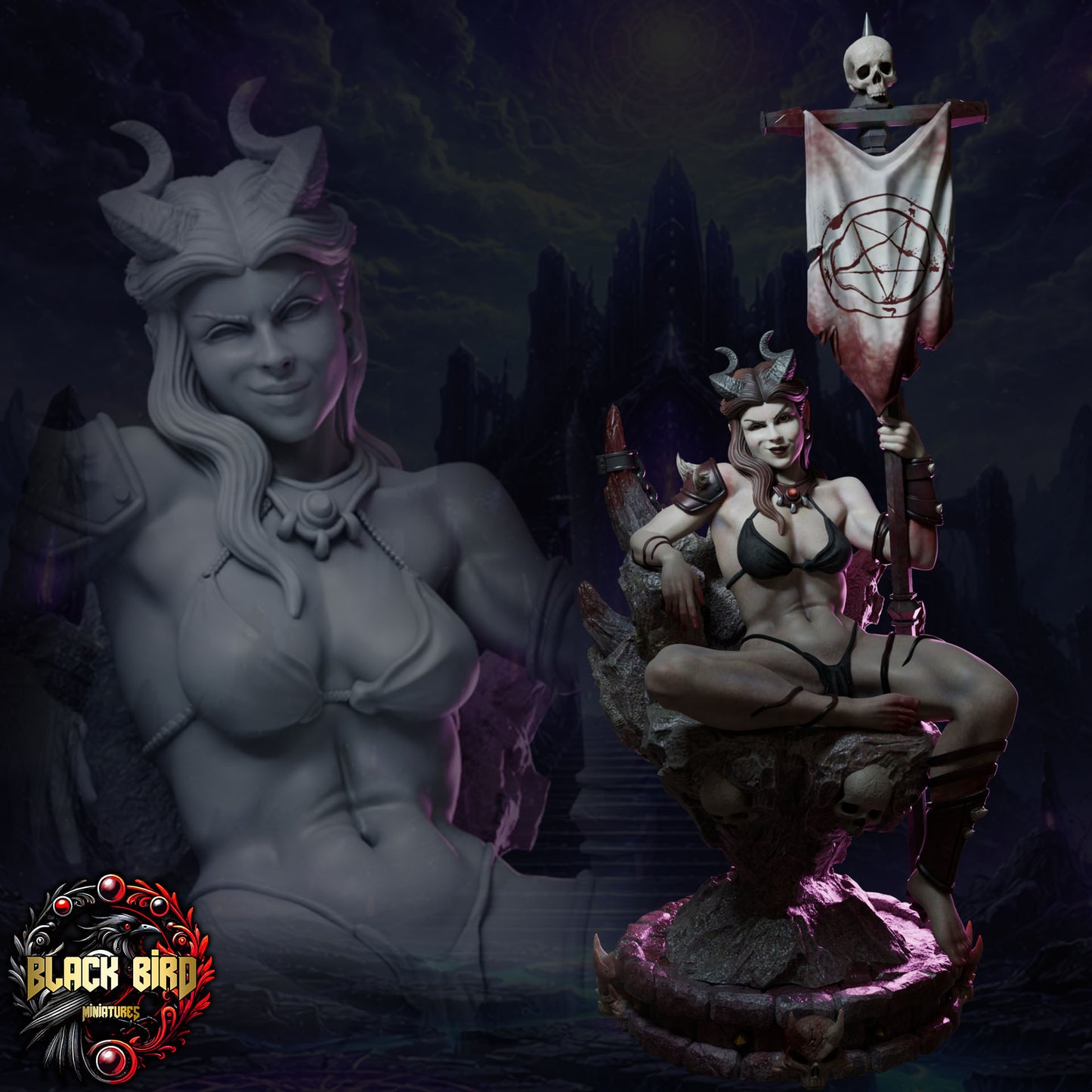 Malryss – Queens of Chaos – Figurka 32mm / 75mm – Black Bird Miniatures
