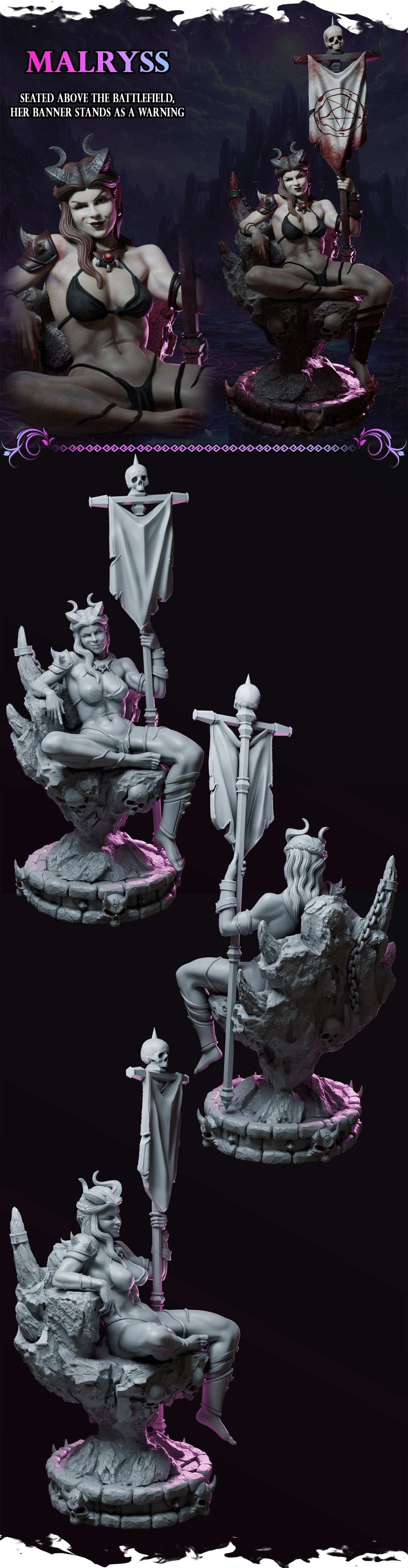 Malryss – Queens of Chaos – Figurka 32mm / 75mm – Black Bird Miniatures