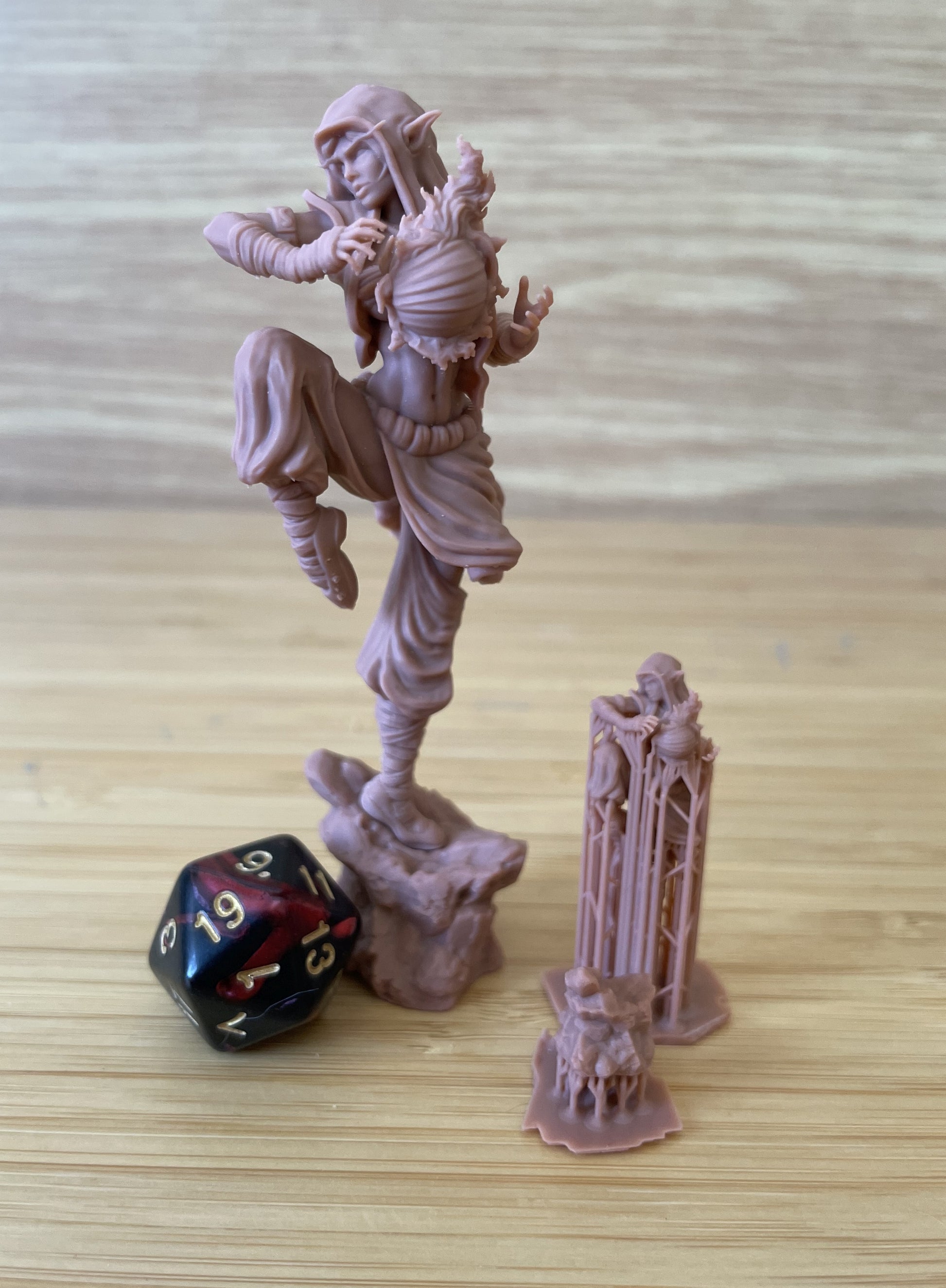 Meillin painted female monk miniature 75mm by Black Bird Miniatures