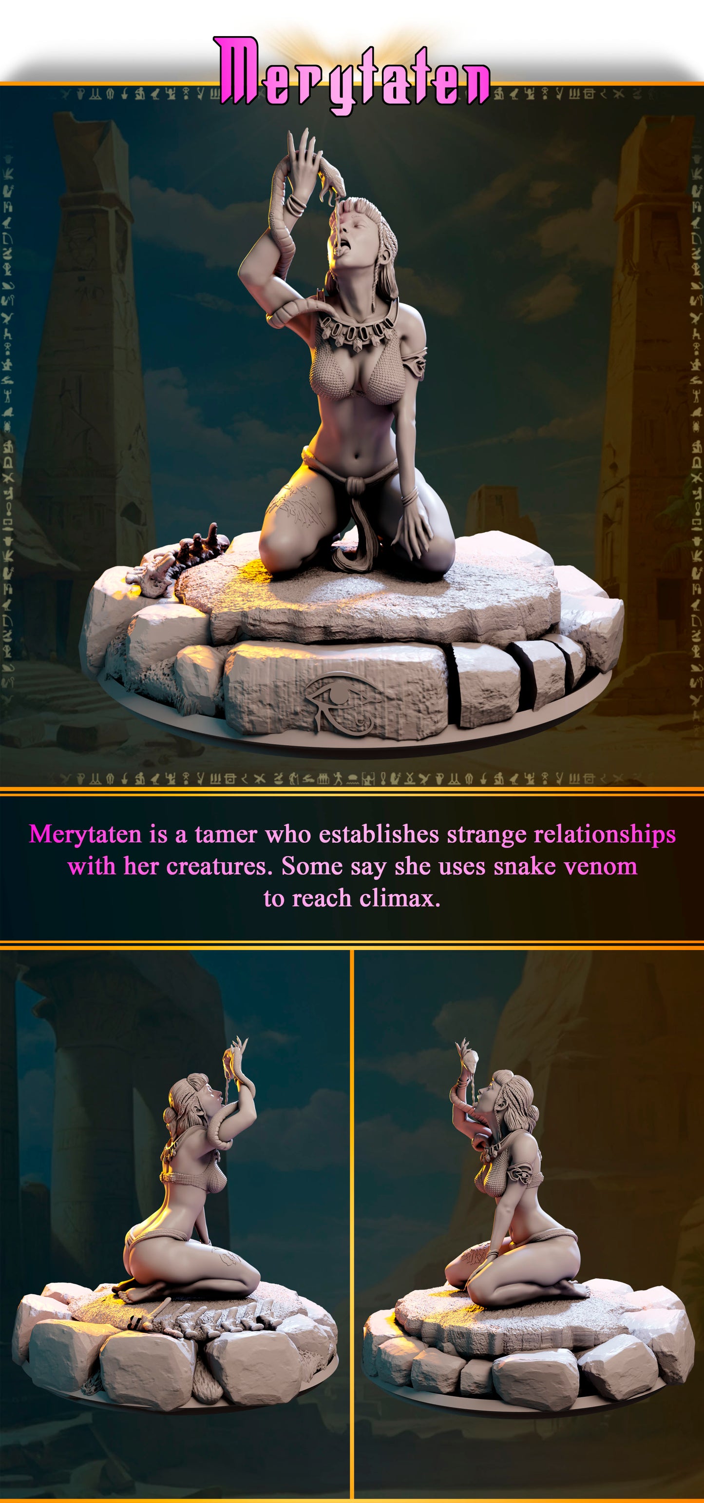 Merytaten – Wybranka Węża — figurka karmiąca węża, skala 32 mm