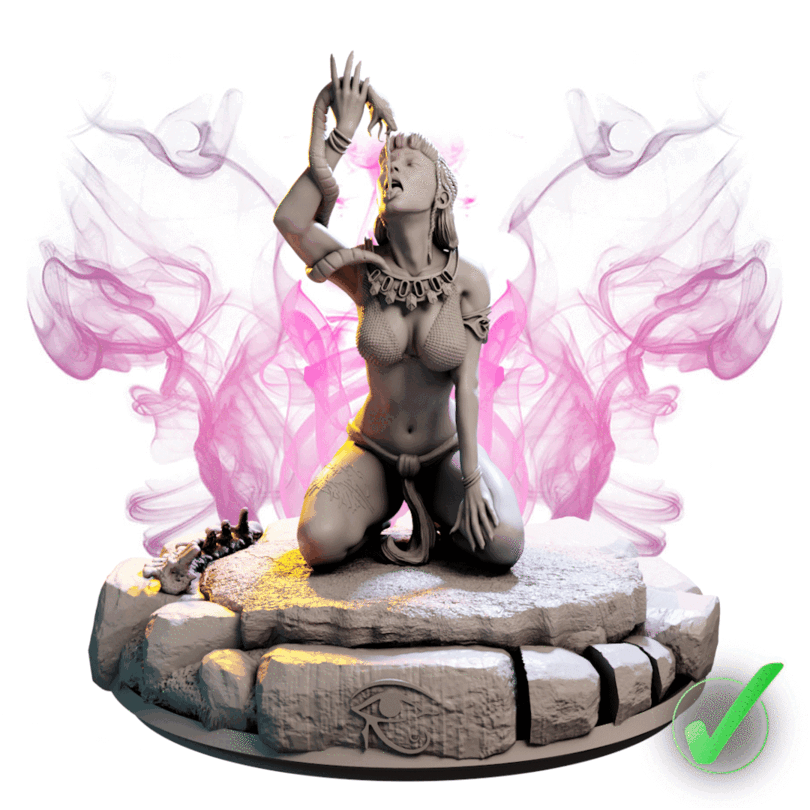 Merytaten – Wybranka Węża — figurka karmiąca węża, skala 32 mm