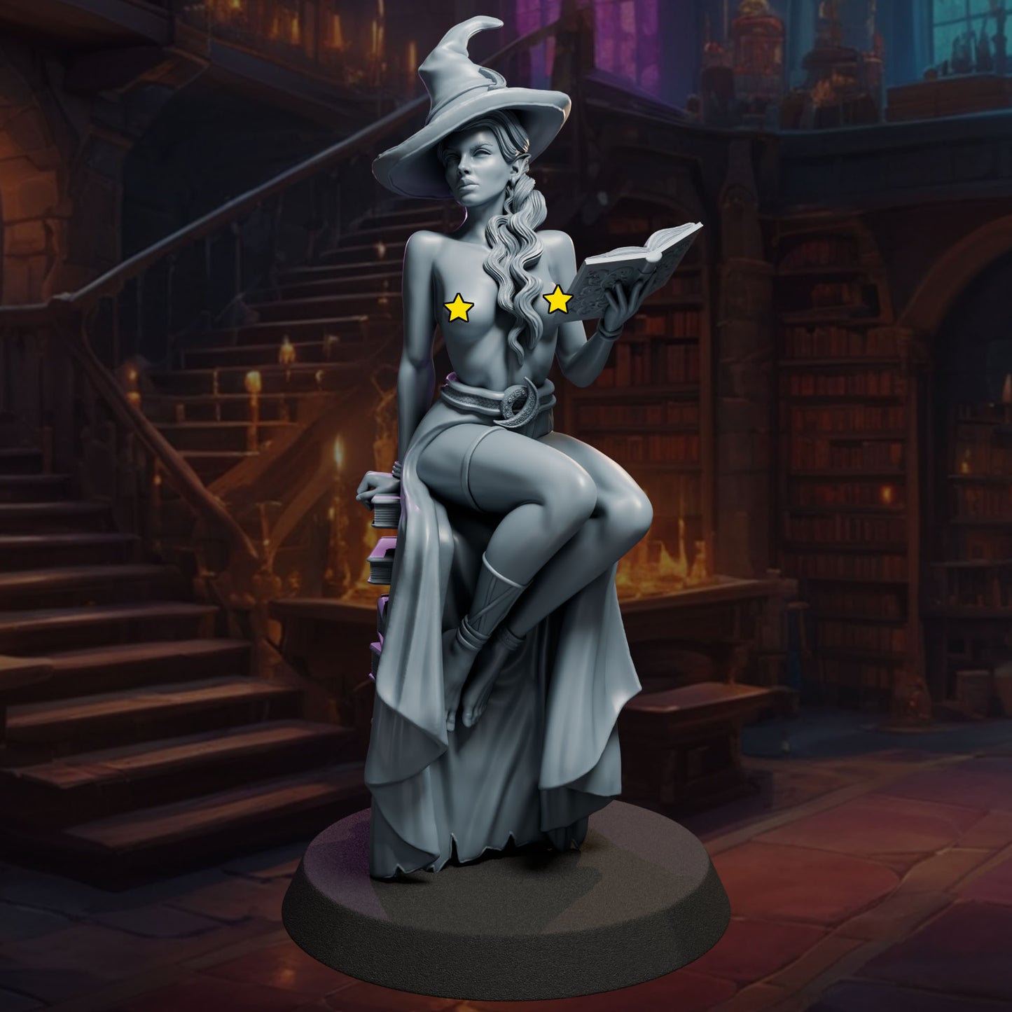 Mirelda painted mage miniature 75mm by Black Bird Miniatures