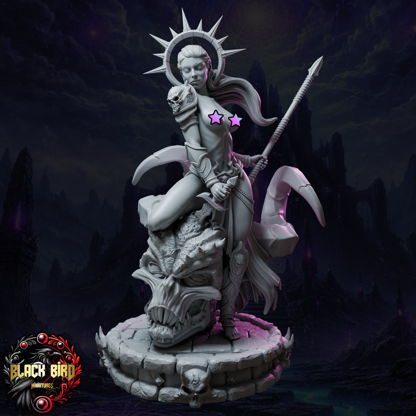 Morgath – Queens of Chaos – Figurka 32mm / 75mm – Black Bird Miniatures