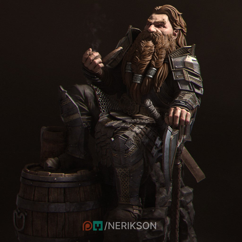 Durvak the Mountain Dwarf 3D printed resin miniature sculpted by Nerikson in ABS-Like resin