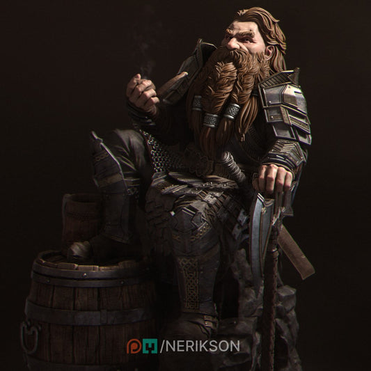 Durvak the Mountain Dwarf 3D printed resin miniature sculpted by Nerikson in ABS-Like resin