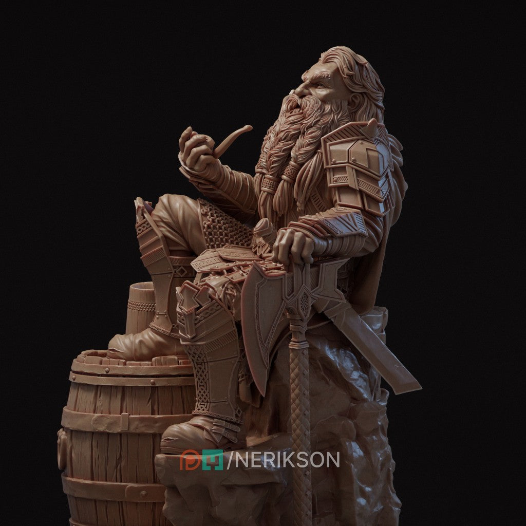 Durvak the Mountain Dwarf 3D printed resin miniature sculpted by Nerikson in ABS-Like resin