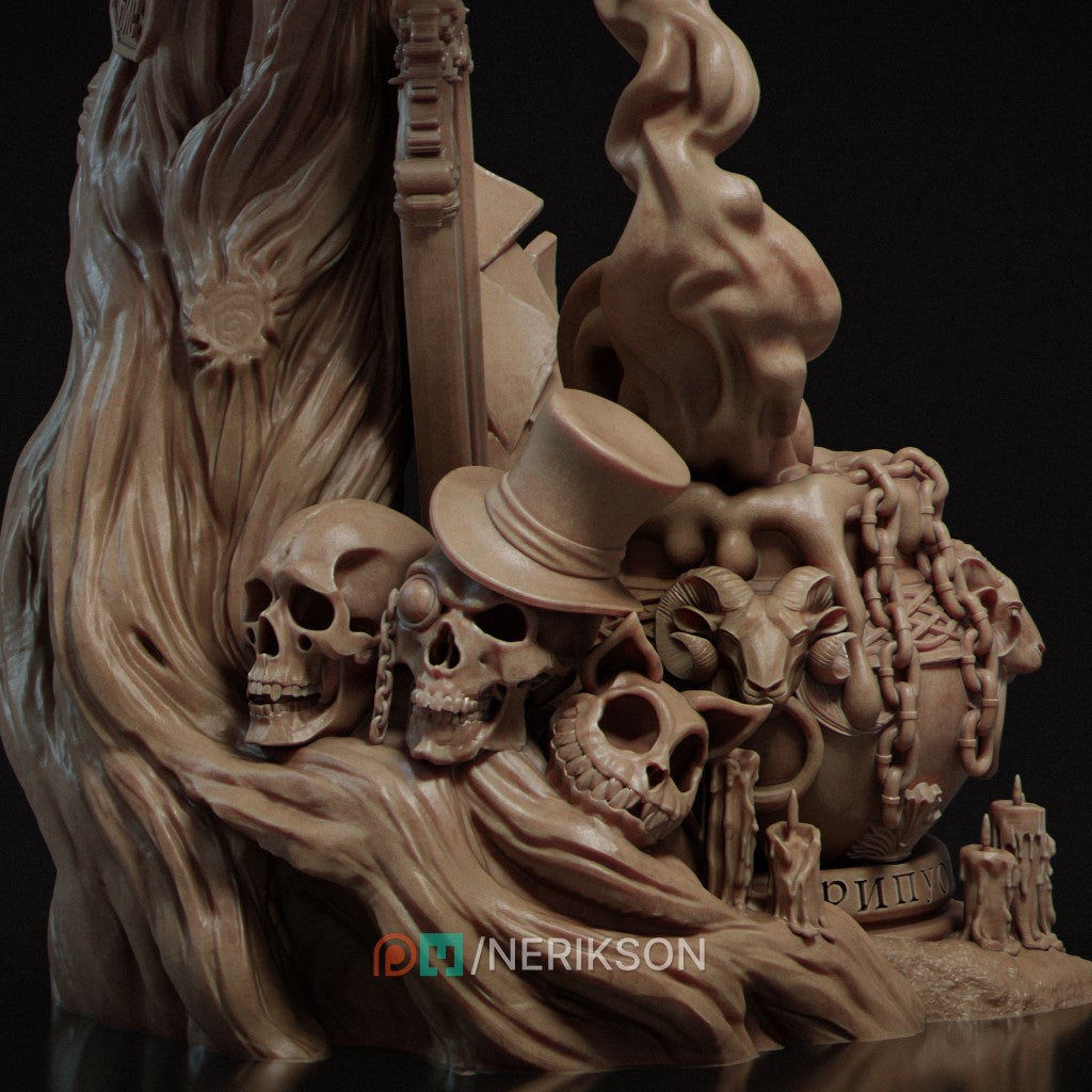 Midnight Freedom witch figurine sculpted by Nerikson 3D printed in ABS-Like resin