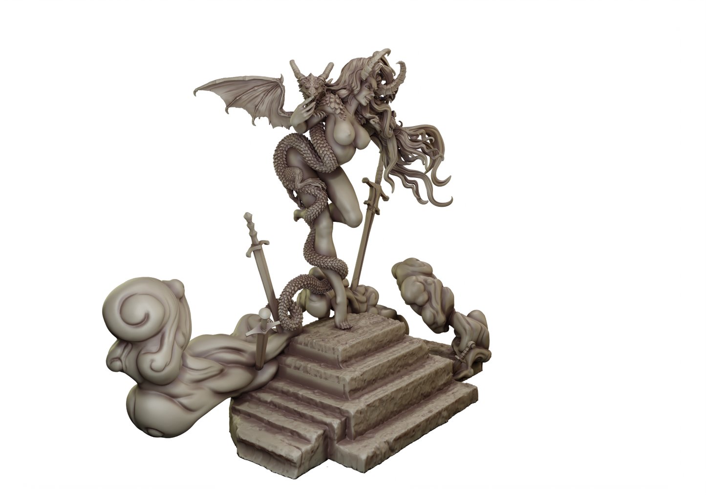 Fire & Flames – Diorama / Figurka – Dames and Dragons #1 –  35mm / 75mm