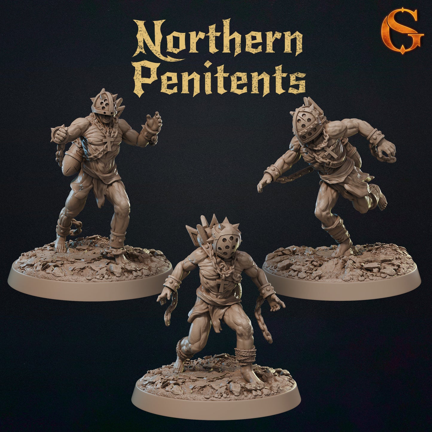 Northern Penitents - 3-Figure Set 32mm | Alchemical Satrapy | Penitents of the North