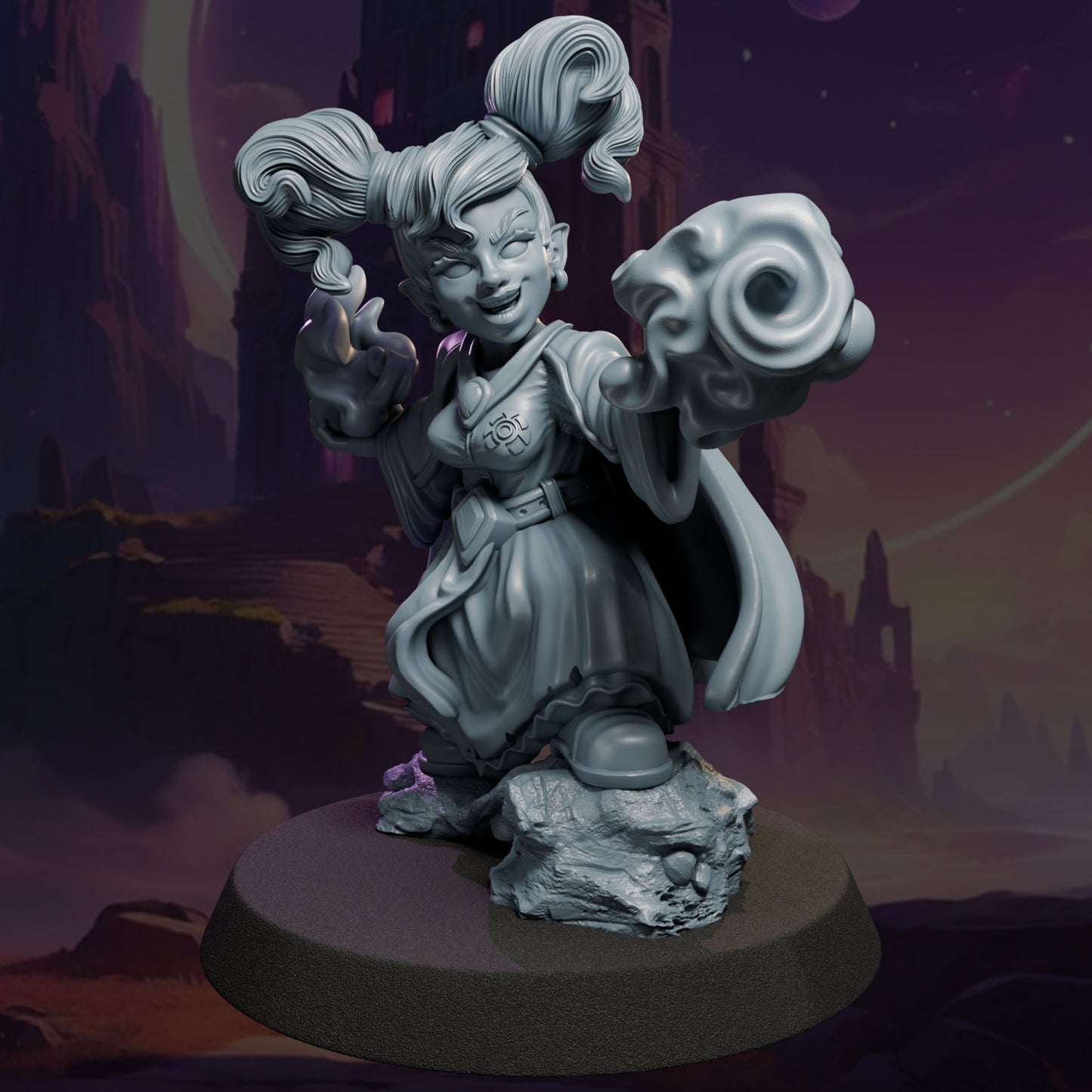 Ophyra – unpainted resin mage model 32 mm / 75 mm from Ladies of the Dark Age