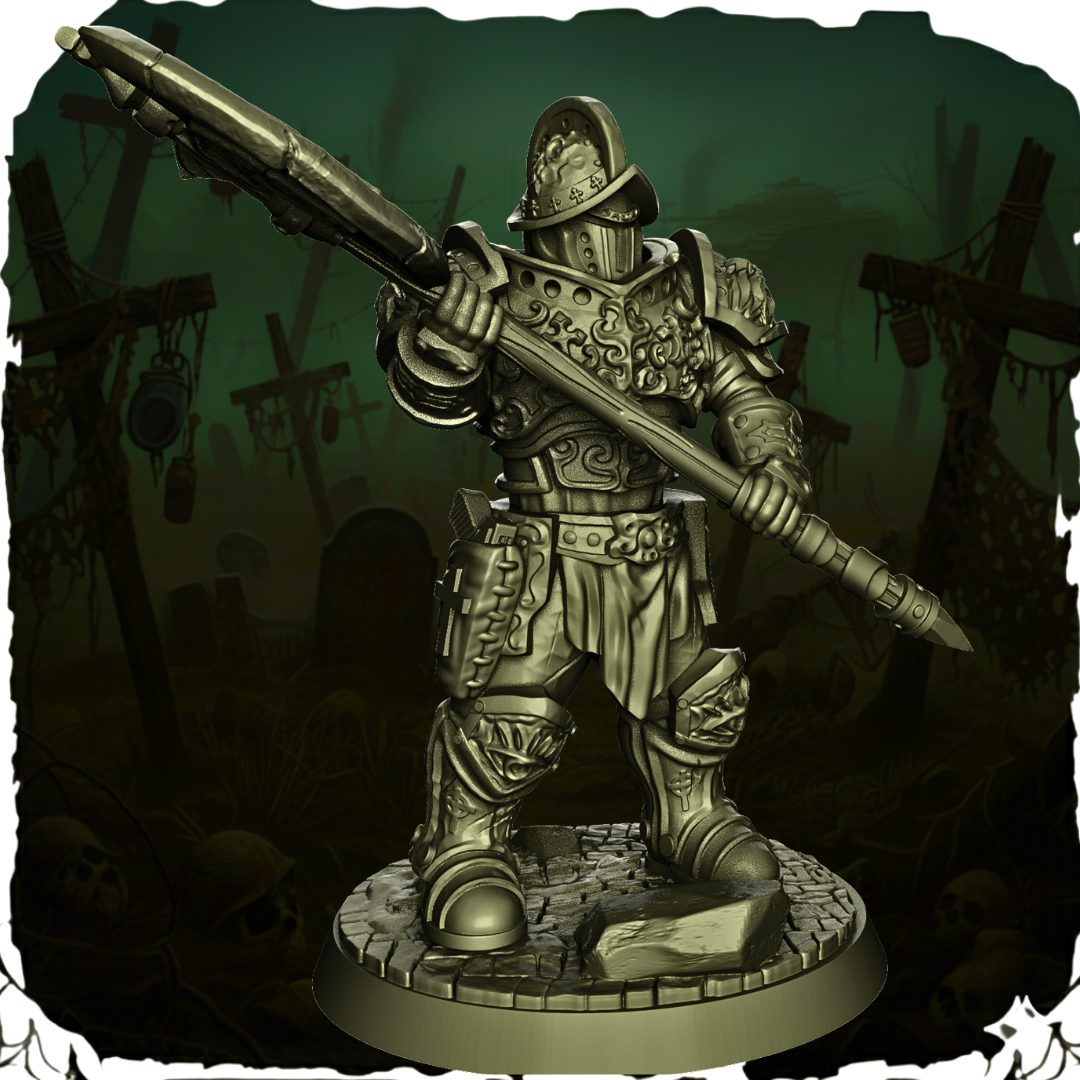 Papal State – Heavy Melee Infantry z halabardą – Trench Crusade – figurka 32mm