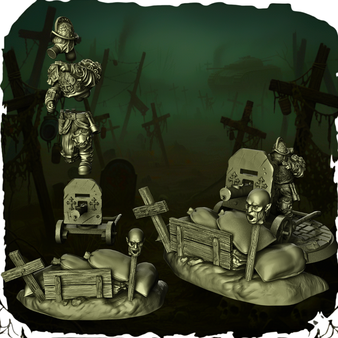 Papal State – Field Gun Emplacement – Trench Crusade – teren bitewny 32mm