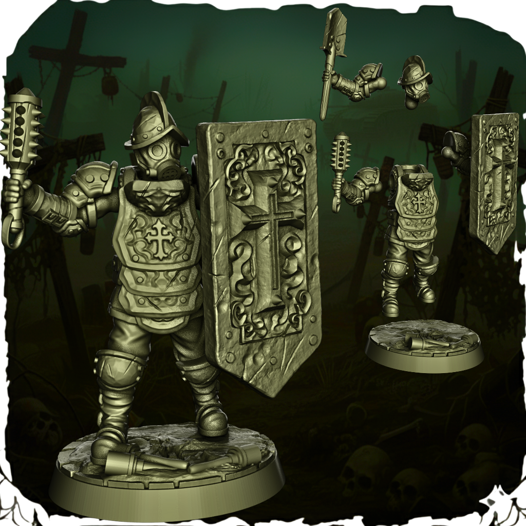 Kirchenstaat – Schwerschildinfanterie – Grabenkreuzzug – 32-mm-Figur