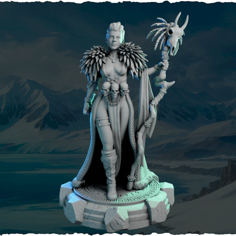 Północna Szamanka z Berłem Czaszki — runiczna podstawka