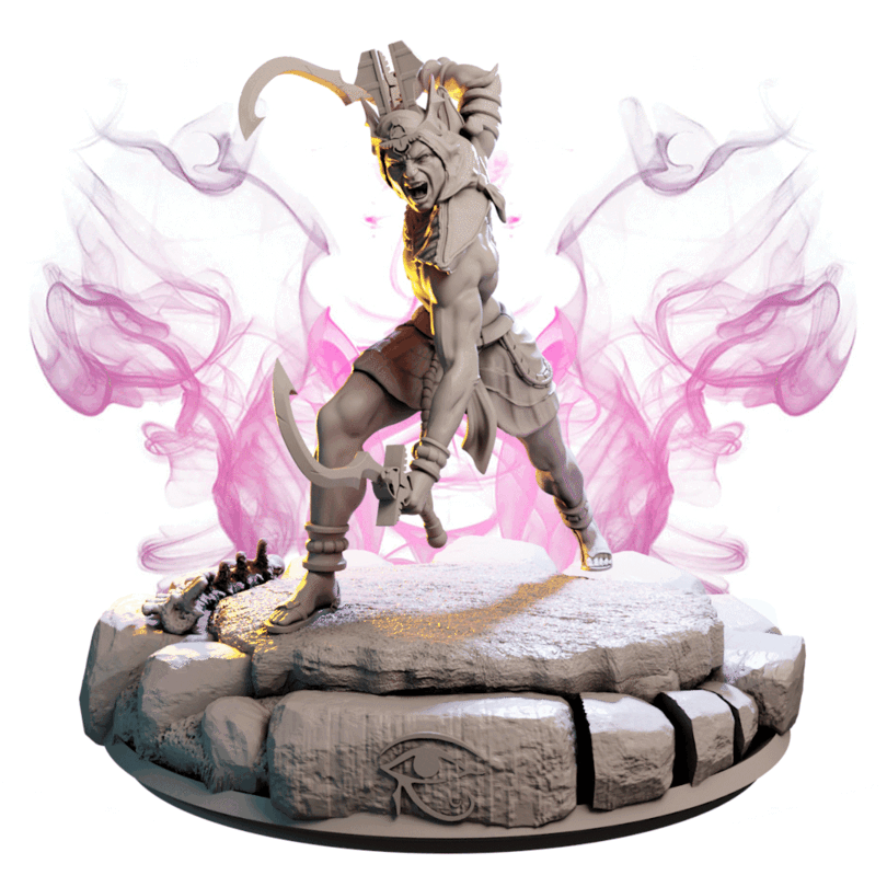 Shakir – Wojownik Piasków — figurka fantasy z ostrzem, skala 32 mm