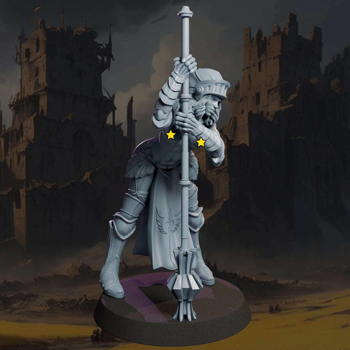 Sindra painted female fighter miniature 75mm by Black Bird Miniatures