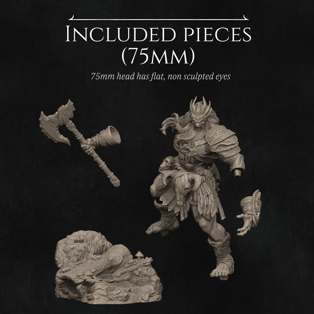 Stone Giant 3D Resin Miniature by Nerikson, 16K 30-micron print quality