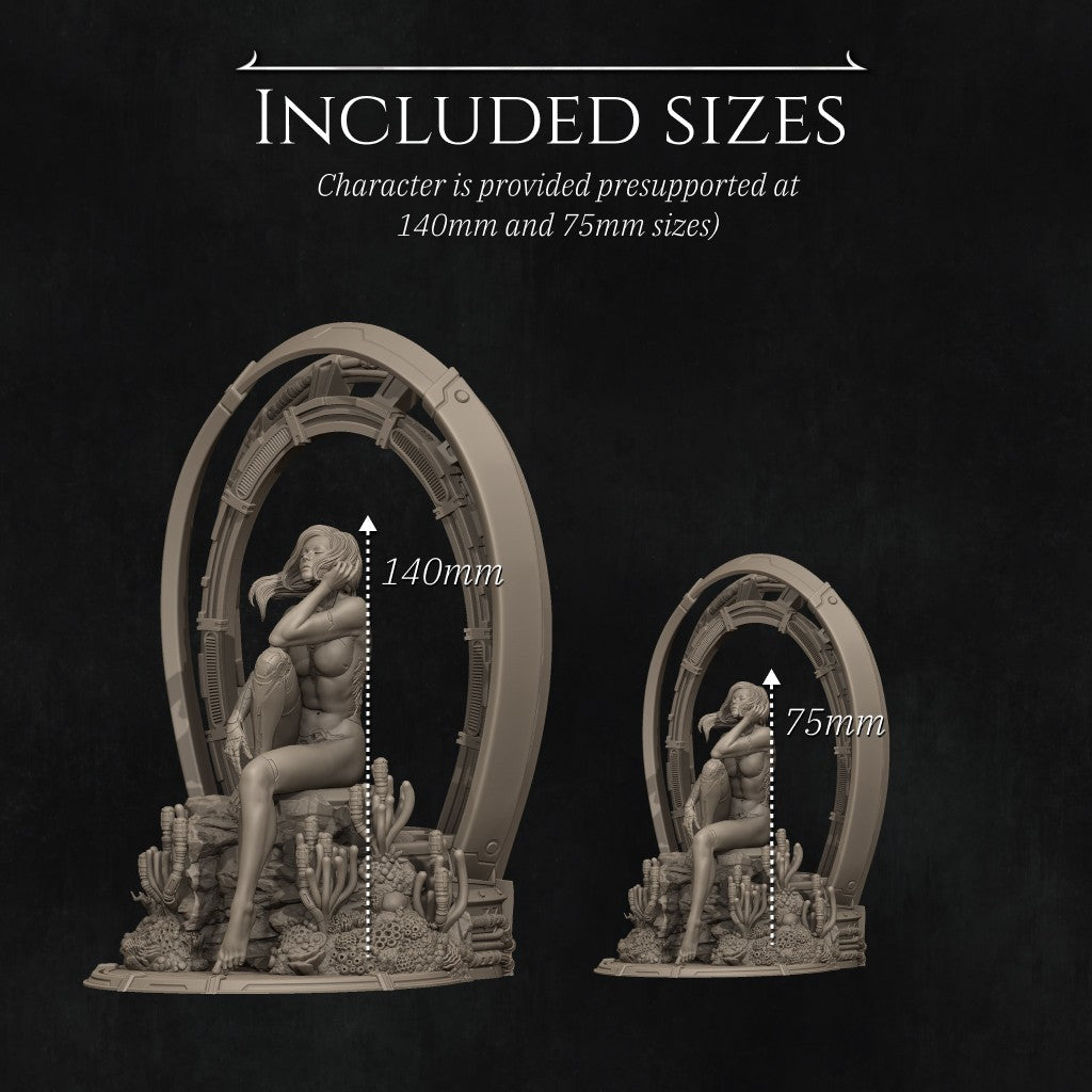 My Identity Nerikson 3D printed resin figurine, cyberpunk sci-fi collectible miniature, unpainted model kit